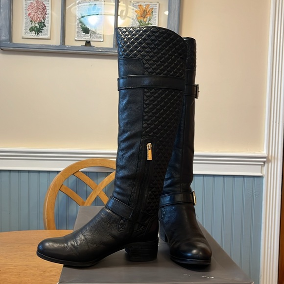 Vince Camuto, leather over the knee boot gold hardware. Size 7.5. - Picture 3 of 3